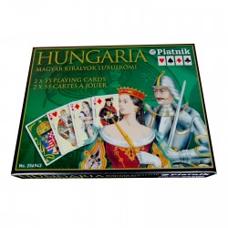 Carti de joc Piatnik, "Hungaria", 2 pachete a 52 de carti + 6 jokeri, produse in Austria 